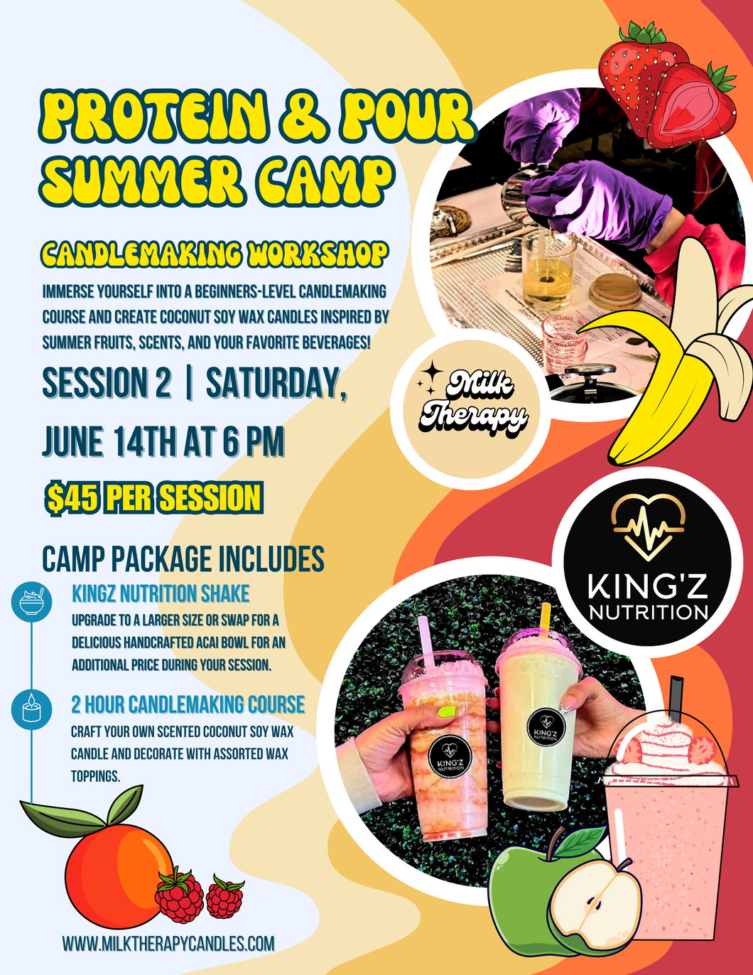 Protein and Pour Summer Camp Candlemaking Workshop at 6 PM *SESSION 2 ONLY*